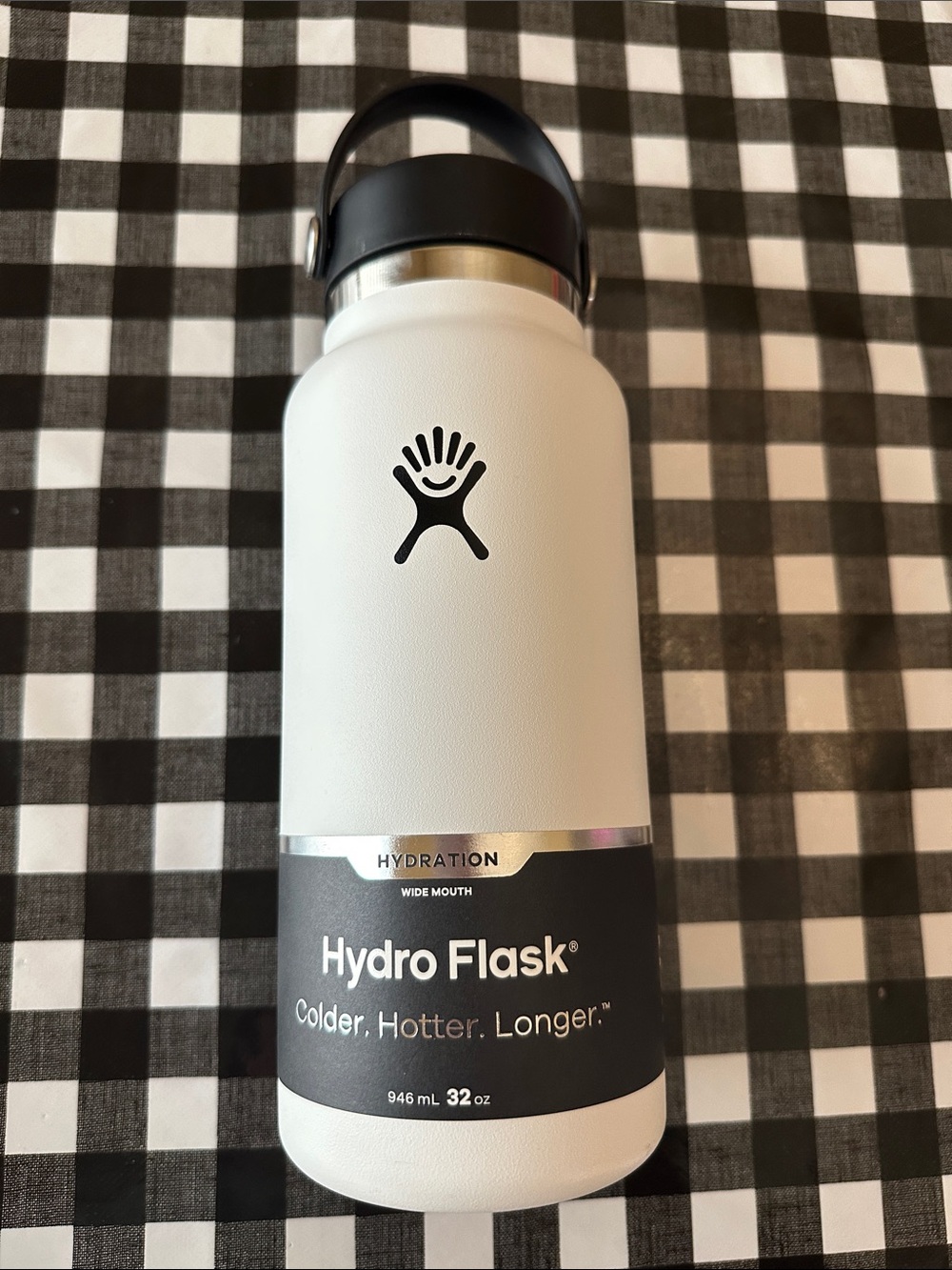 Hydro Flask White Stainless Steel Bottle Wide Mouth 32 oz